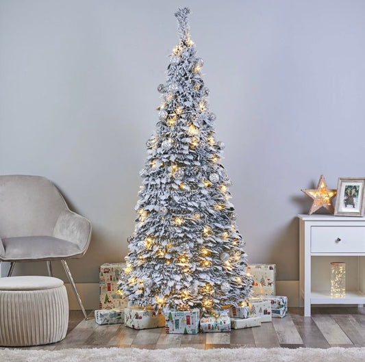 Popup Pre-Decorated 6ft Christmas Tree White