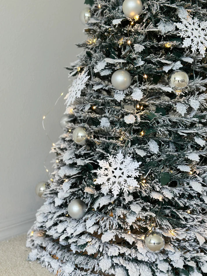 Árvore de Natal pop-up pré-decorada de 6 pés branca
