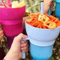Snack Cup with Handle All-in-one Drink Cup Water Cup Straw