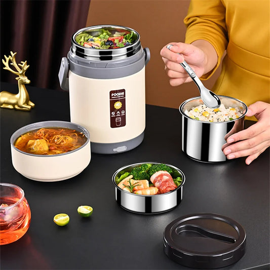 USB Electric Heated Lunch Boxes Stainless Steel Food Warmer Container Thermal Jar for Hot Food Thermal Boxes for Office School