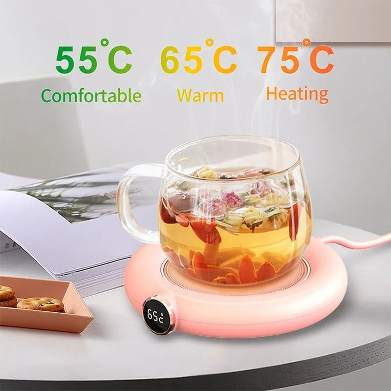 Cup Warmer 3 Gear Coffee Mug Heating Coaster Smart Thermostatic Hot Plate Milk Tea Water Heating Pad Heater