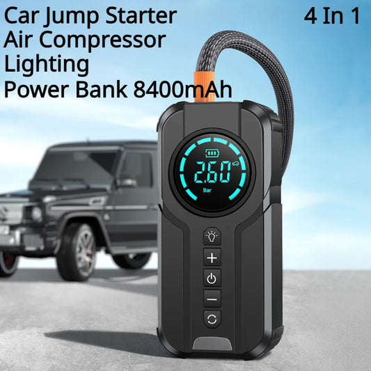 4 In 1 Car Wireless Portable Power Bank Vehicle