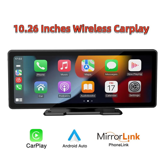 Universal 10.26” Screen Car Radio Monitor Multimedia WIFI Video Player Wireless Carplay Screen for Apple Or Android