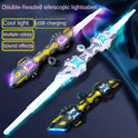 7 colourful RGB lightsaber Double headed retractable lightsaber with sound effect USB charging party role play gift for kids