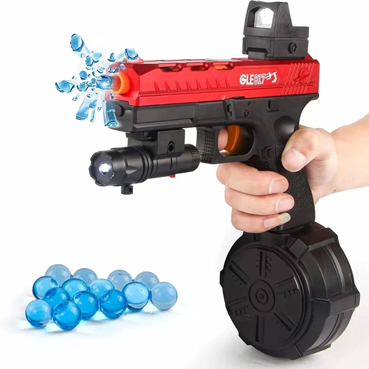Blaster de bola elétrica, blaster de bola de respingos, recarregável, blaster de bola de gel automático para adultos, brinquedos de jogos ao ar livre para agir