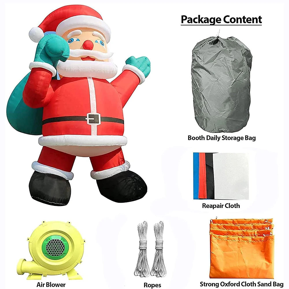 4/6/8m Giant Christmas Inflatable Santa Claus with Blower LED lighted Christmas Decorations Outdoor Yard Lawn Christmas Party