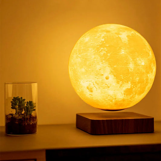Levitação lâmpada globo de levitação magnética led lua flutuante luz romântica suspensão 3d lua lâmpada rotativa globo luzes cabeceira
