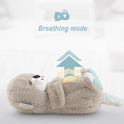 Breathing Otter Teddy Bear Sleep and Playmate Otter Musical Stuffed Baby Plush Toy with Light Sound Newborn Sensory Comfortable Baby Gifts