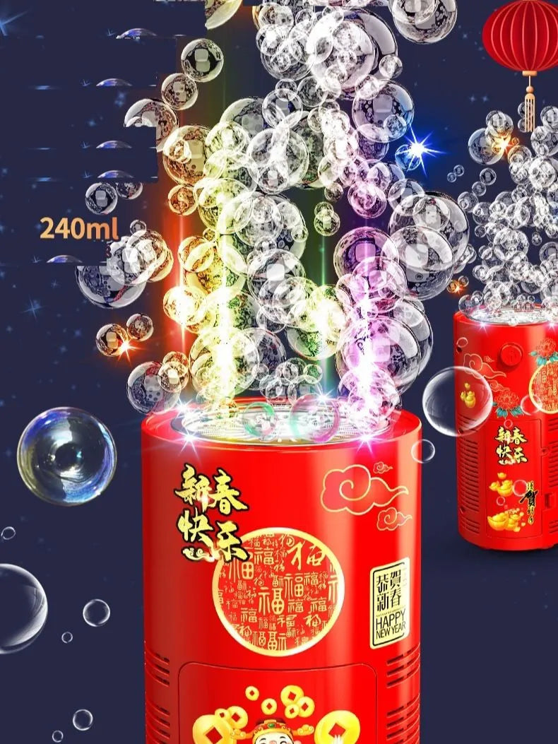 Fireworks bubble machine bubble blower on the ground electronic automatic landing Spring Festival gift New Year toys